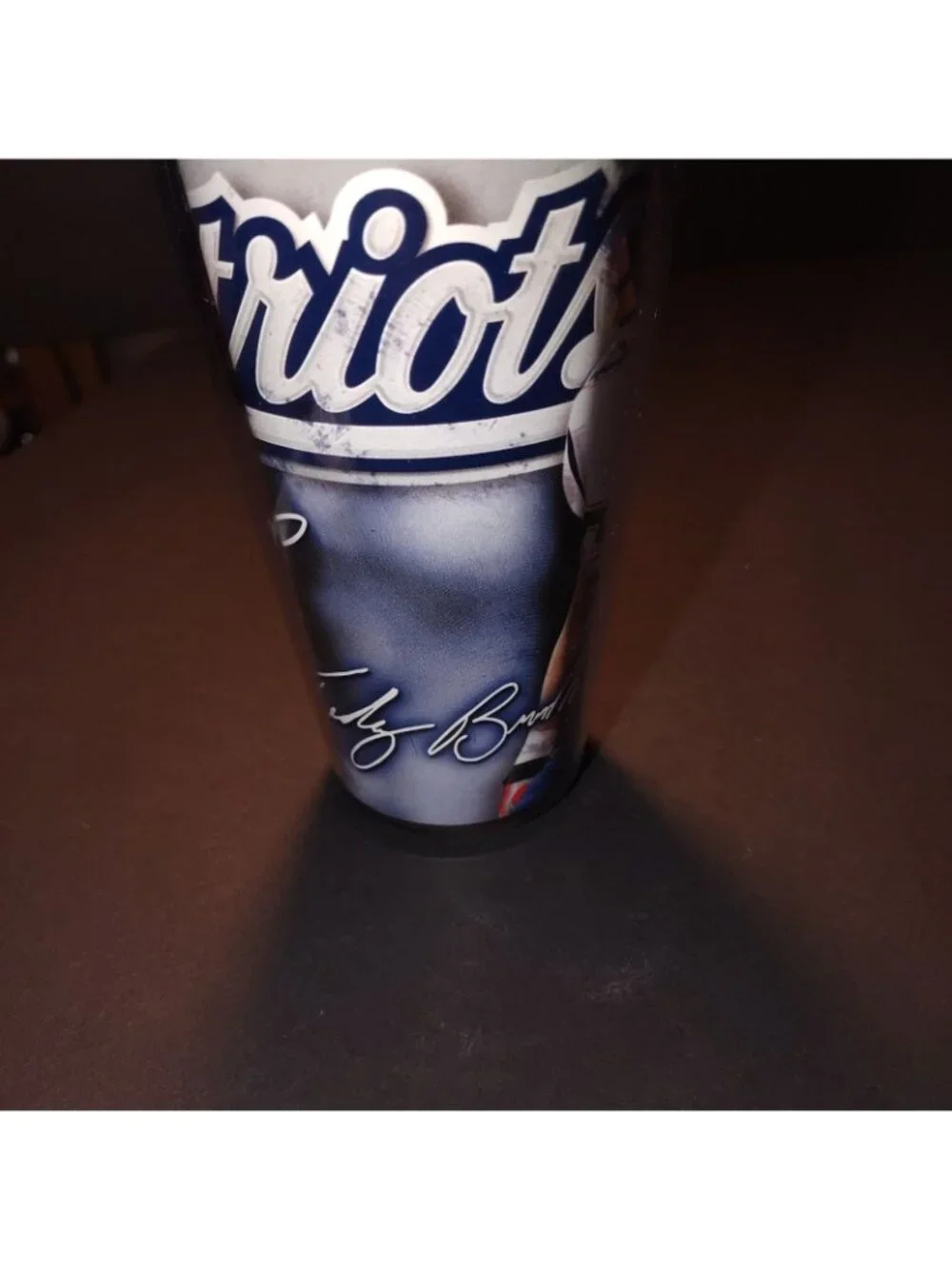 New England Patriots Thermoserv Tumbler 16 Oz NFL Players Tom Brady & Tedy Brusc